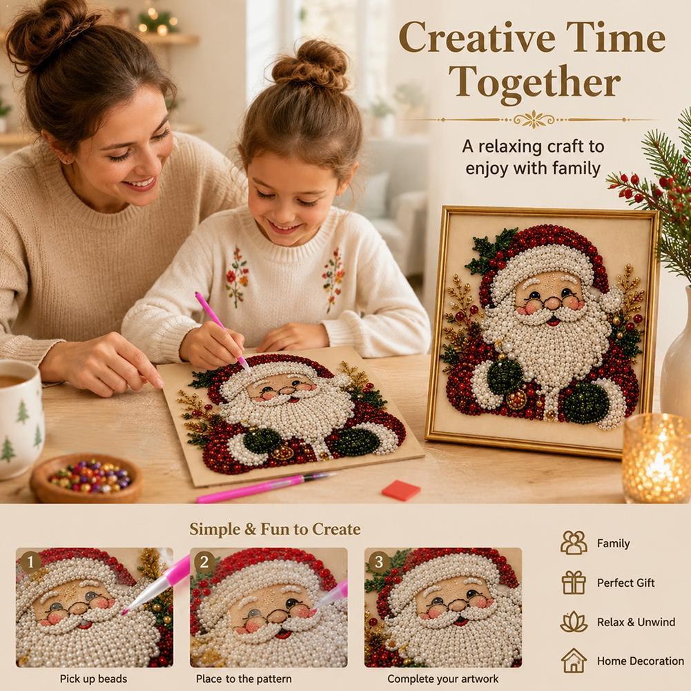 Art Craft For Christmas - 크리스마스 산타클로스 진주 아트 DIY 키트