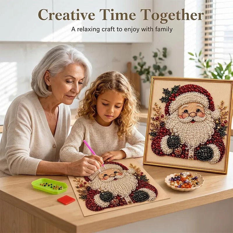 Art Craft For Christmas - 크리스마스 진주 다이아몬드 페인팅 아트 세트(프레임