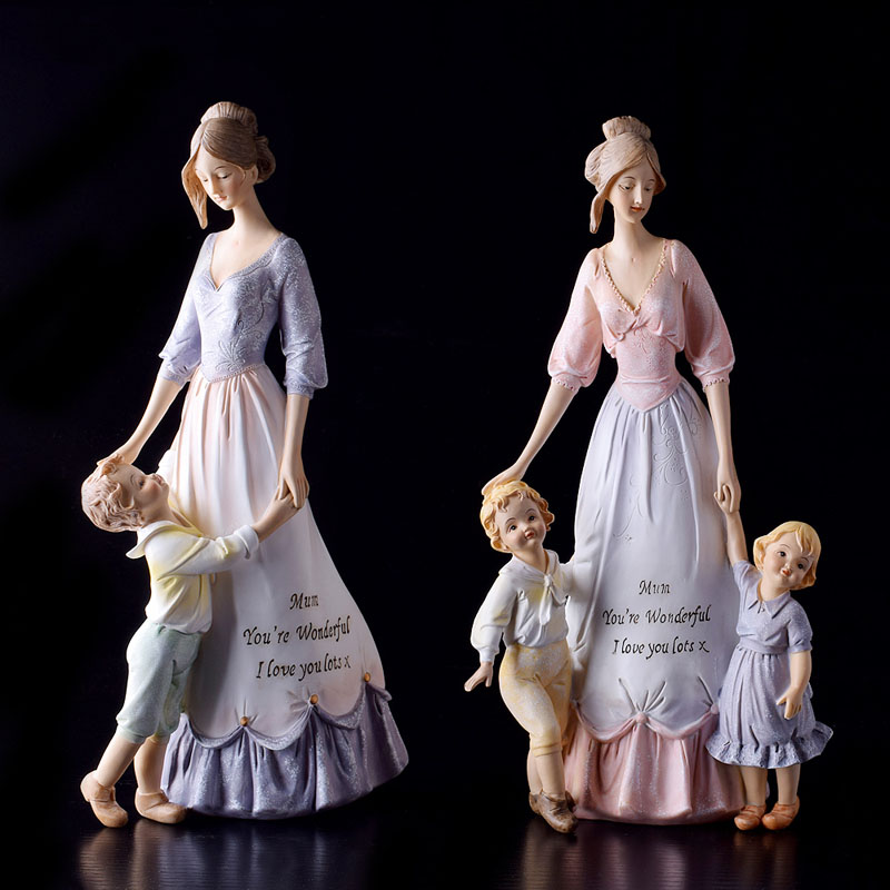 Art Craft Mother'S Day - 유럽풍 레트로 레진 엄마와 아이 조각상