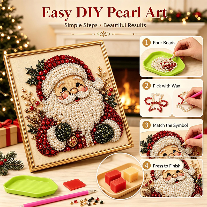 Art Craft For Christmas - 크리스마스 진주 다이아몬드 페인팅 세트 5D