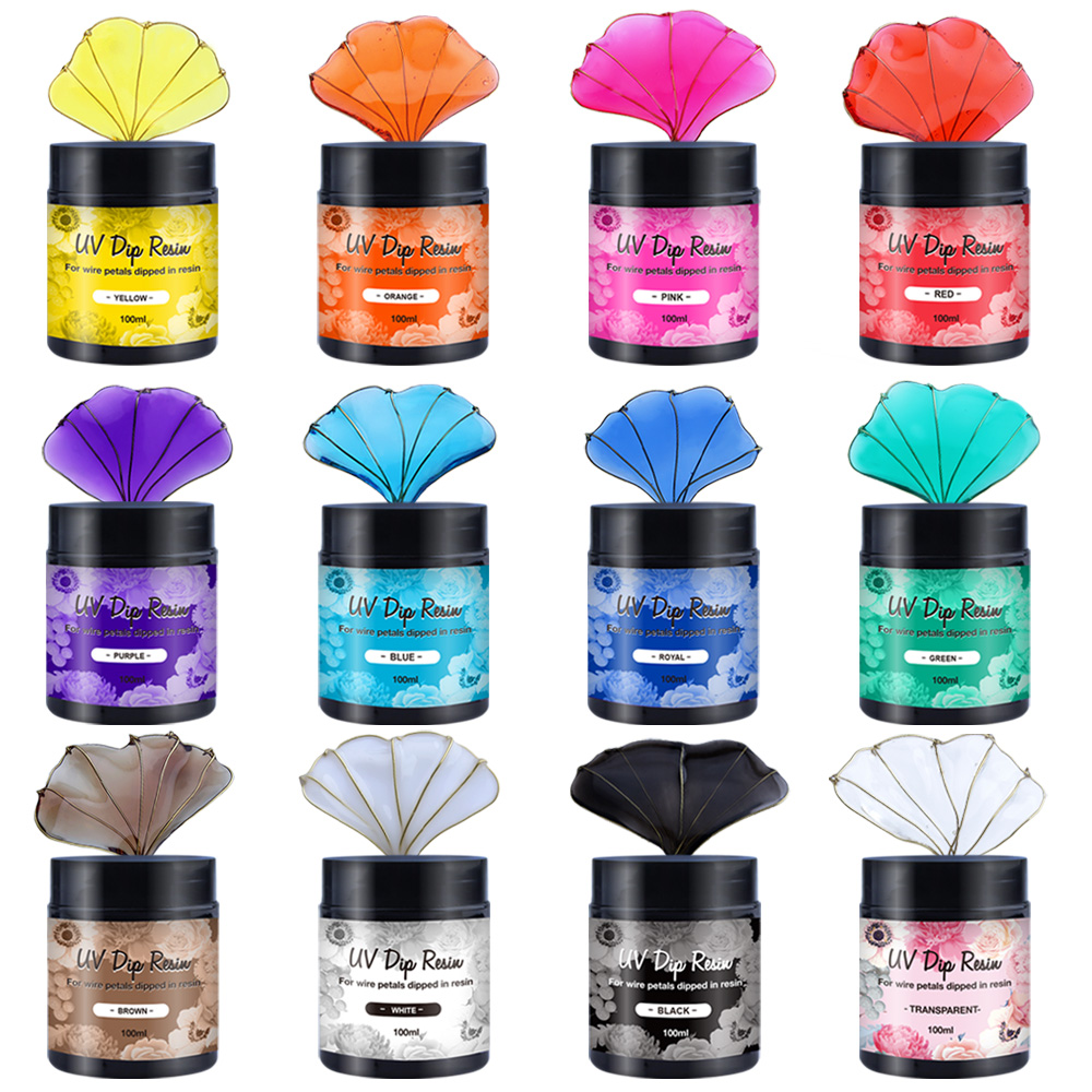 Resin Pigment Powder - 12가지 색상의 UV 디핑 레진(와이어 모양에