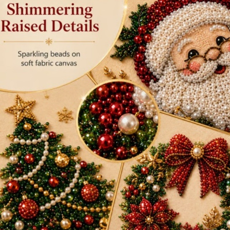 Art Craft For Christmas - 3D 크리스마스 진주 라인스톤 페인팅 키트