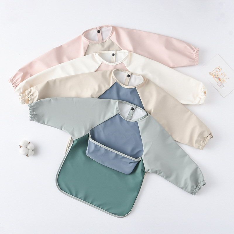 어린이 아기 긴 소매 PU Bibs 어린이 유아 미술  - Art Craft Toddlers 리뷰 및 가격