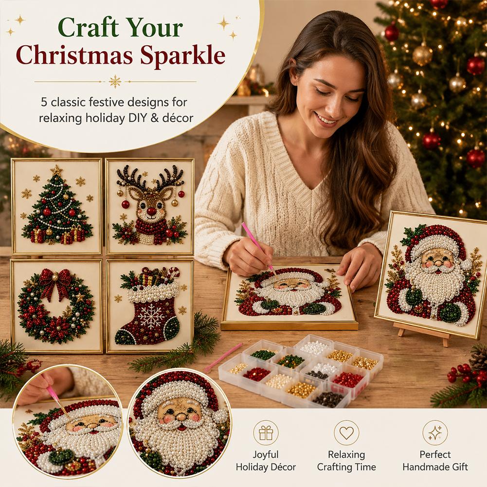 크리스마스 산타클로스 진주 아트 DIY 키트 액자형 비 - Art Craft For Christmas 리뷰 및 가격