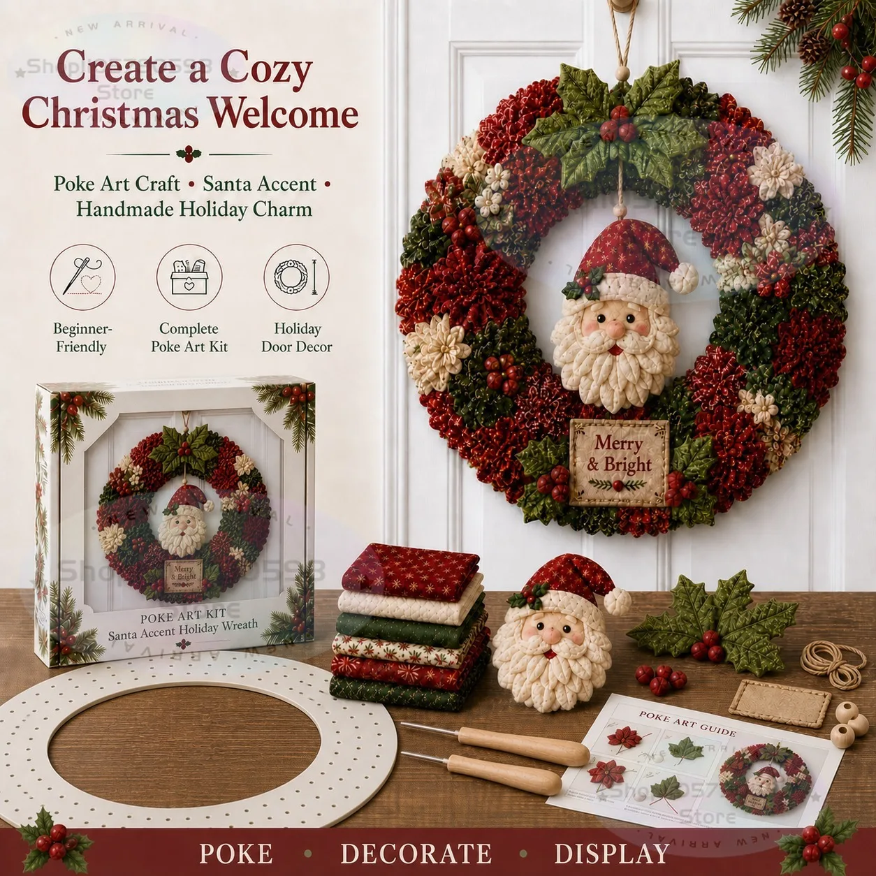 2026 3D 패브릭 펀치 장식 화환 DIY 키트, 성 - Art Craft For Christmas 리뷰 및 가격
