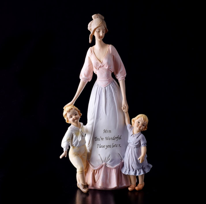 유럽풍 레트로 레진 엄마와 아이 조각상 장식품 공예품  - Art Craft Mother'S Day 리뷰 및 가격