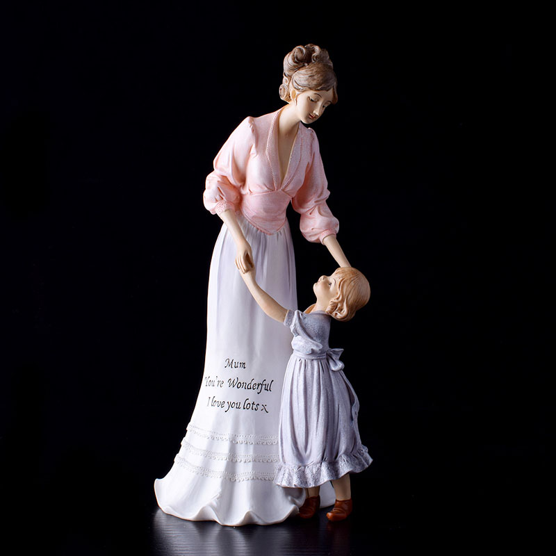 유럽풍 레트로 레진 엄마와 아이 조각상 장식품 공예품  - Art Craft Mother'S Day 리뷰 및 가격