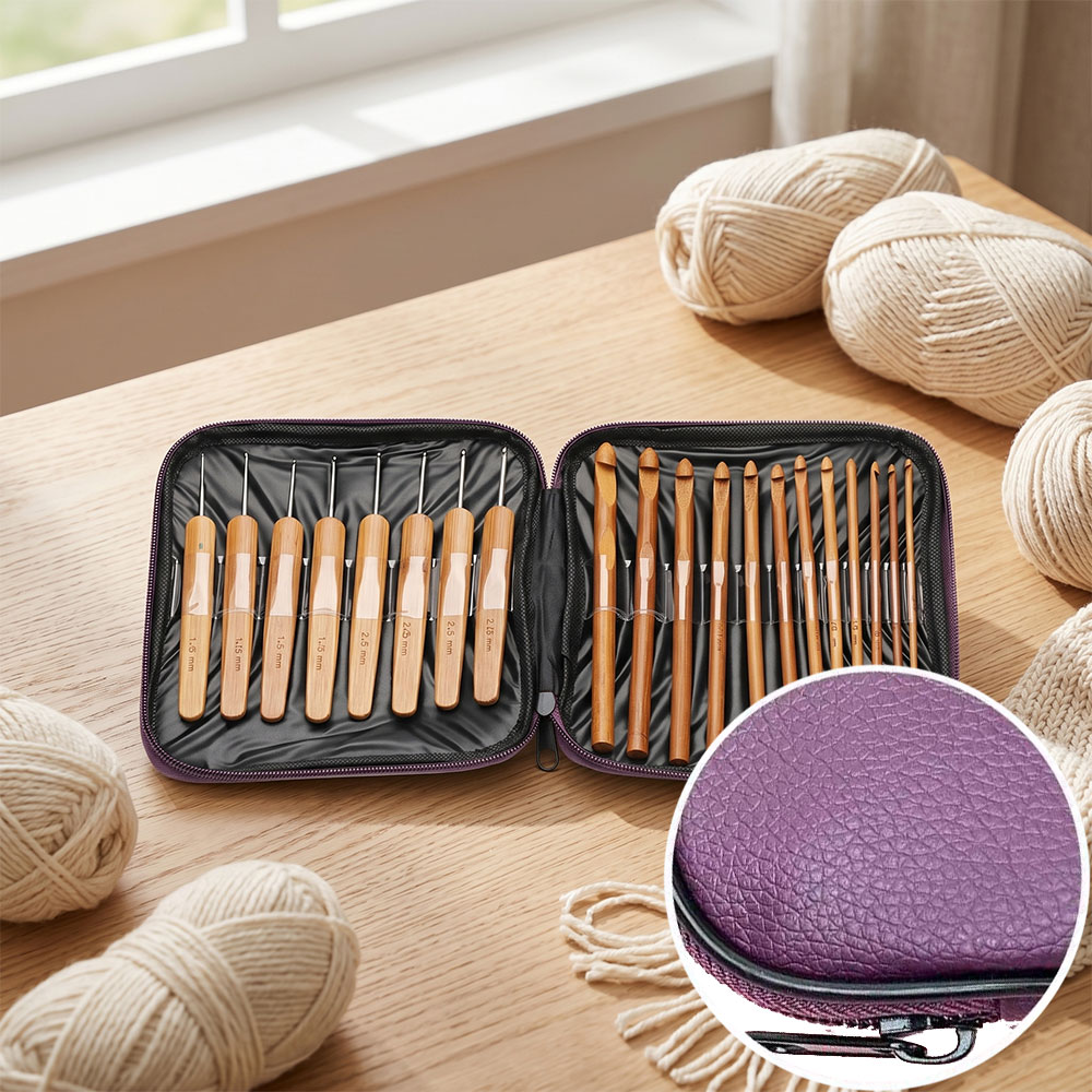 74개 대나무 코바늘 세트, 휴대용 보관 가방이 포함된 - Crochet Hook Set 리뷰 및 가격