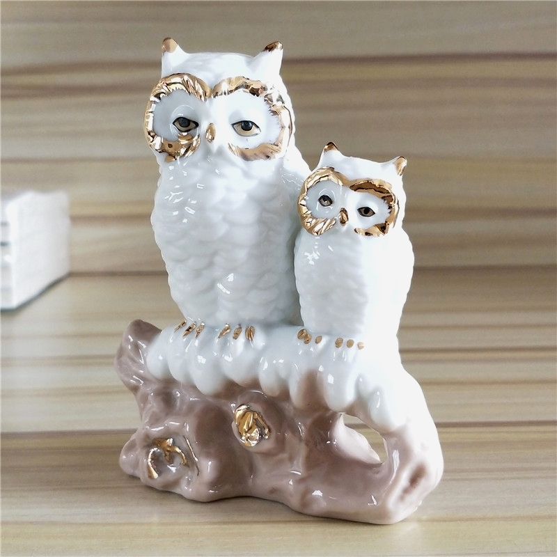 금박 도자기 부엉이 조각상 수제 세라믹 어린이 눈부엉이 - Art Craft Mother'S Day 리뷰 및 가격