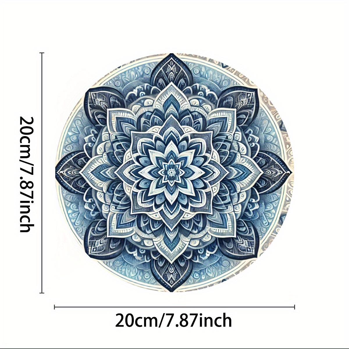 블루 만다라 디자인의 8x8인치 원형 금속 벽 장식 - - Art Craft Club 리뷰 및 가격