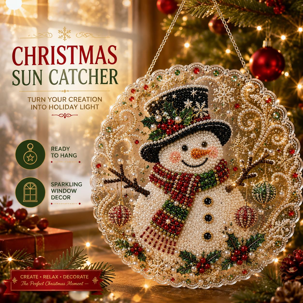 DIY 크리스마스 진주 아트 다이아몬드 페인팅 선캐쳐  - Art Craft For Christmas 리뷰 및 가격