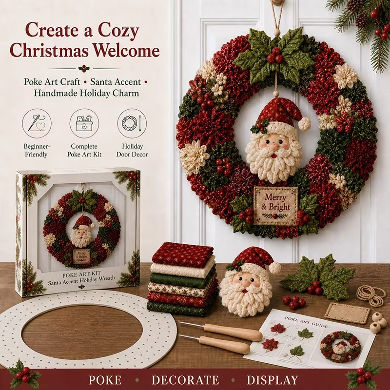 3D 크리스마스 패브릭 펀치 아트 키트, 바느질 없이  - Art Craft For Christmas 리뷰 및 가격