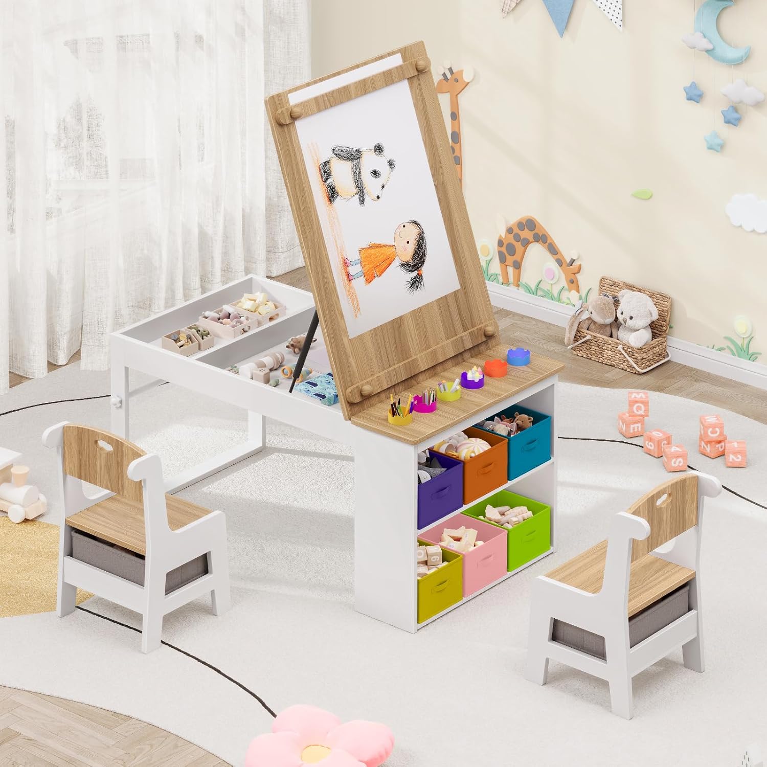 어린이 미술 테이블 및 의자 세트, 유아용 공예 테이블 - Art Craft Toddlers 리뷰 및 가격