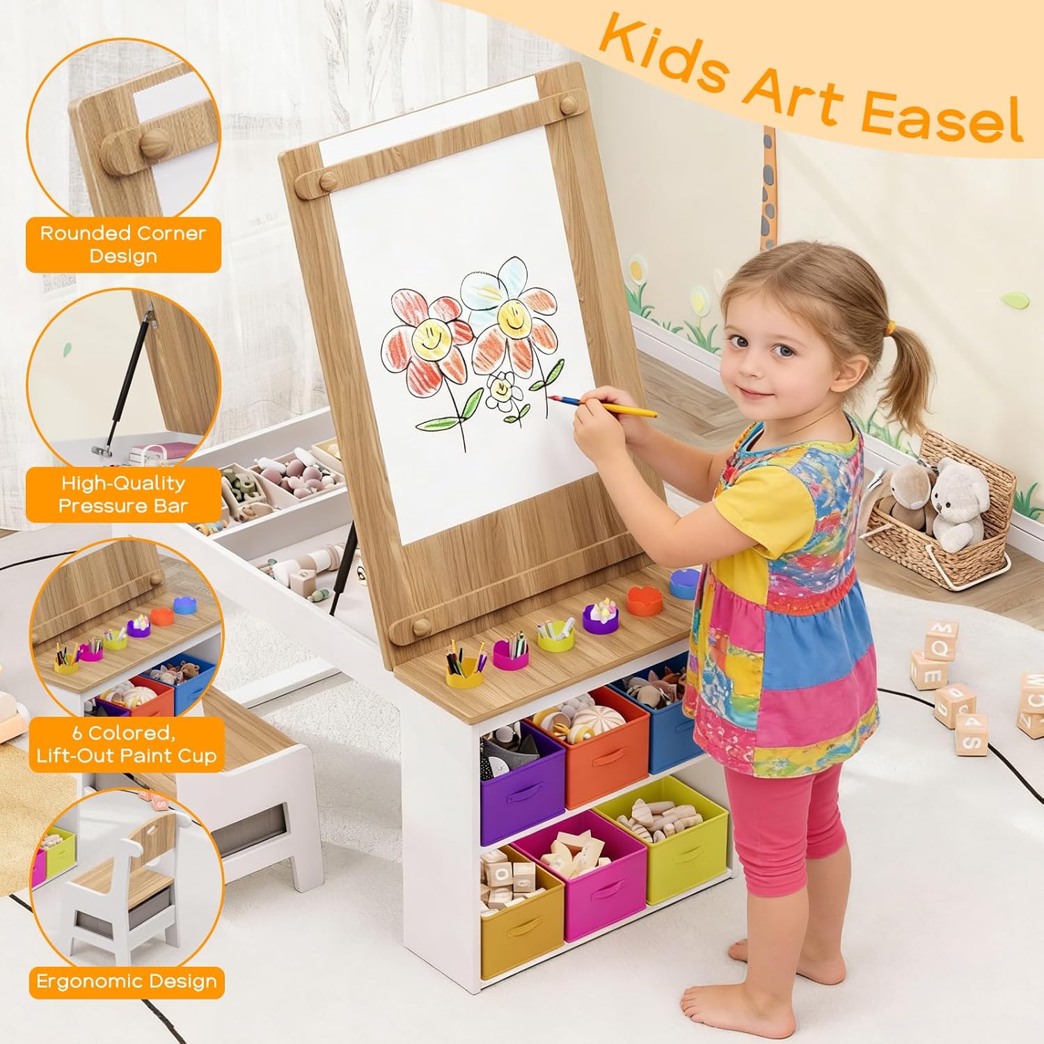 어린이 미술 테이블 및 의자 세트, 유아용 공예 테이블 - Art Craft Toddlers 리뷰 및 가격