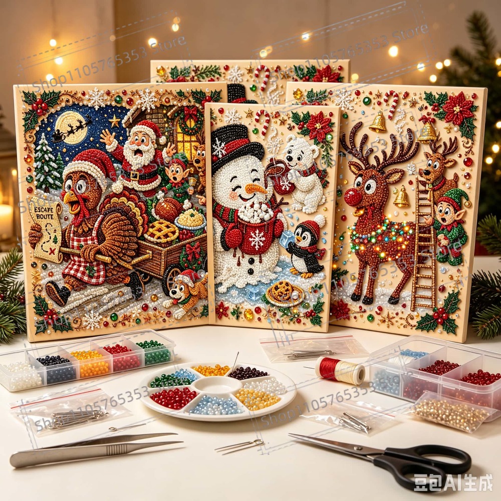새로운 크리스마스 펄 다이아몬드 페인팅 아트 키트, D - Art Craft For Christmas 리뷰 및 가격