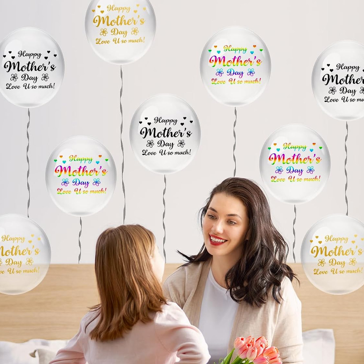 어머니의 날 파티 풍선 스티커 투명 버블 창 데칼 DI - Art Craft Mother'S Day 리뷰 및 가격