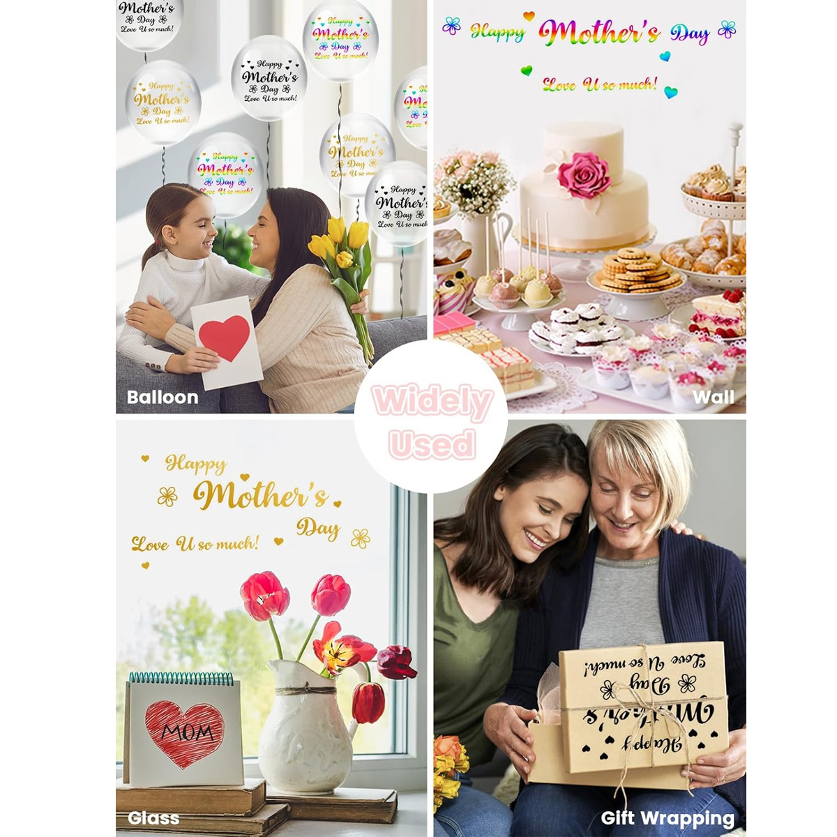 어머니의 날 파티 풍선 스티커 투명 버블 창 데칼 DI - Art Craft Mother'S Day 리뷰 및 가격