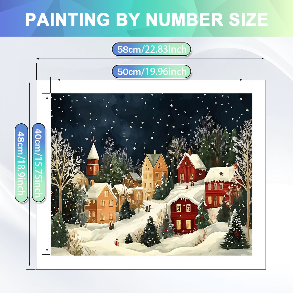 HUACAN 숫자 그림 그리기 겨울 풍경 캔버스 그림  - Art Craft Winter 리뷰 및 가격