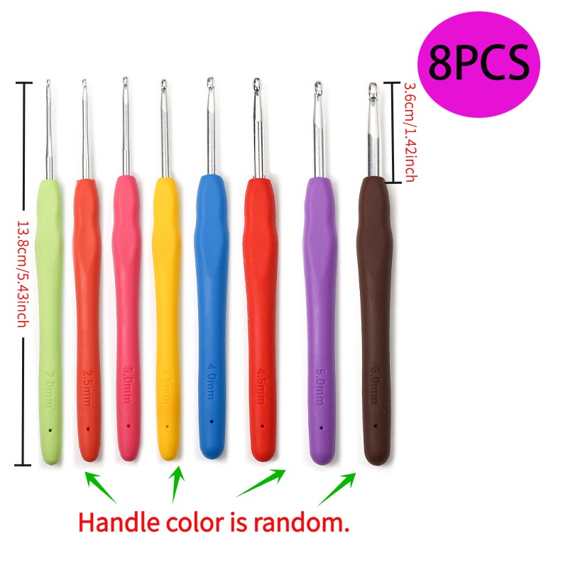 8피스 크로셰 훅 세트, 총 길이 13.8cm/5.43 - Crochet Hook Set 리뷰 및 가격