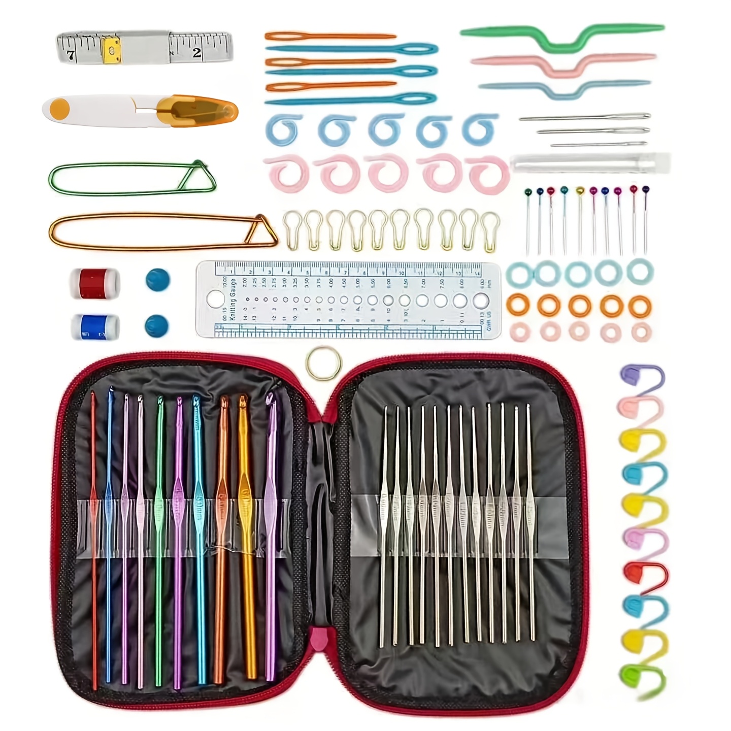다양한 크기의 금속 후크 뜨개질 도구 세트, 레이스 수 - Crochet Hook Set 리뷰 및 가격