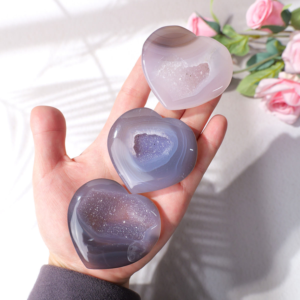 1PC 천연 마노 사랑 심장 모양 홈 장식 돌 천연 G - Art Craft Mother'S Day 리뷰 및 가격