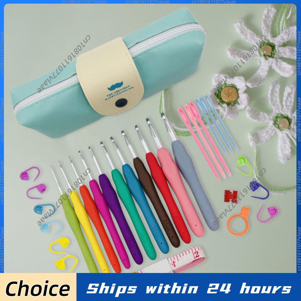 11PCS 다채로운 고무 손잡이 뜨개질 바늘 키트, 바 - Crochet Hook Set 리뷰 및 가격
