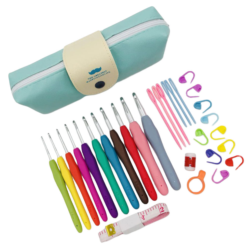 11PCS 다채로운 고무 손잡이 뜨개질 바늘 키트, 바 - Crochet Hook Set 리뷰 및 가격
